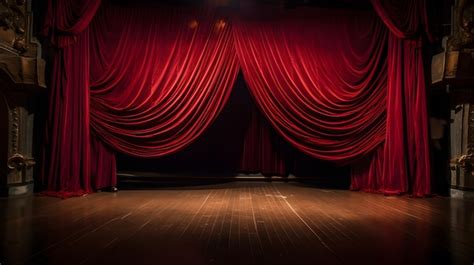 Premium Photo A Stage With Red Curtains And A Red Curtain