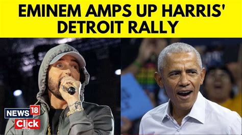 Us Elections Latest News Eminem Introduces Obama At Harris