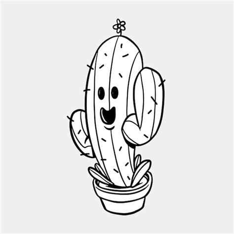 Free Vector Black And White Saguaro Cactus Design Element