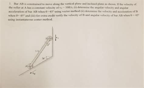 Solved Bar Ab Is Constrained To Move Along The Vertical Chegg