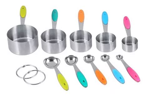 Chef Tazas Cucharas Medidoras Acero Inoxidable Piezas Meses Sin