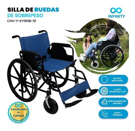 Silla De Ruedas Asiento Ancho Infinity De Sobrepeso Plegable Meses