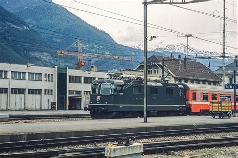 The Transport Library SBB Re 4 4II 11264 Green Livery At Brig On 28