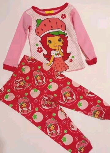 Strawberry Shortcake Infant Girl Size 24 Mths Cotton Top And Pants Pajama