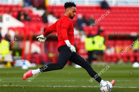 Swindon Towns Goalkeeper Jojo Wollacott Warms Editorial Stock Photo