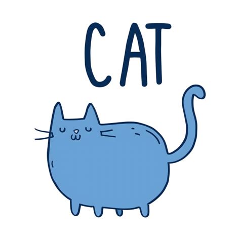 Funny Blue Cat - Cat - T-Shirt | TeePublic