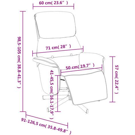 Fauteuil Inclinable Avec Repose Pieds Taupe Tissu Vidaxl