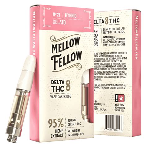 Mellow Fellow Delta 8 Gelato Hybrid Cartridge 1ml 6ct Harvard