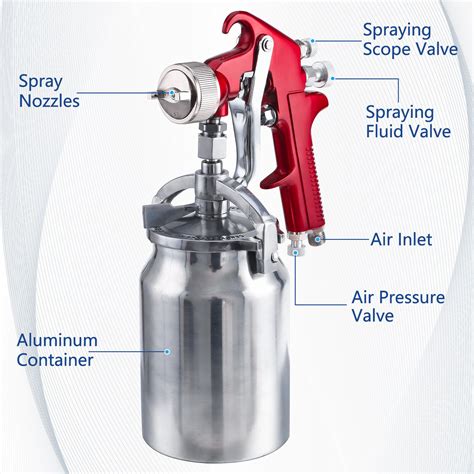 Hvlp Spray Gun Air Paint Sprayer Siphon Feed Mm Nozzle For