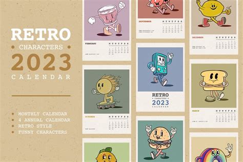 Retro Calendar 2023 Design Cuts