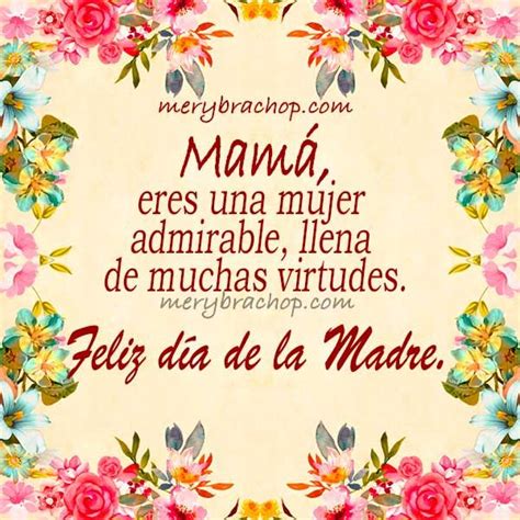 Imagen Tarjeta Para La Madre En Su Dia Feliz Día Mamá Frases Feliz