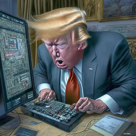 doland trump plays computer games  pickgameru  deviantart
