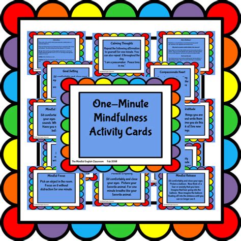 Mindful Activities One Minute Mindfulness Cards For All Ages