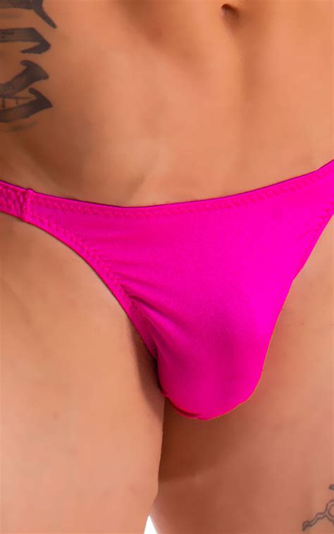 Mens Seamless Pouch Bikini Swimsuit In Fuchsia Skinzwear