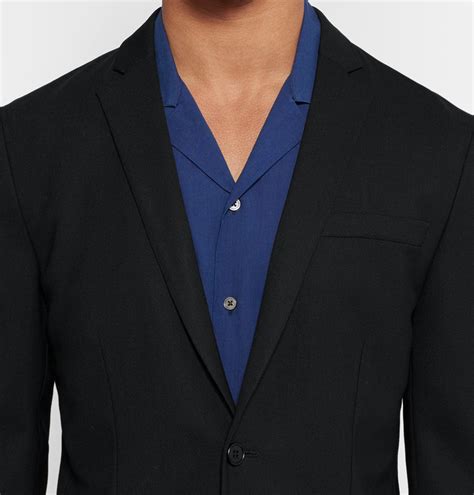 Acne Studios Black Jack Travel Slim Fit Wool Piqu Blazer Mr