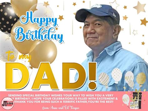 Happy Birthday to my Dad White Gold Theme in 2022 | Birthday tarpaulin ...