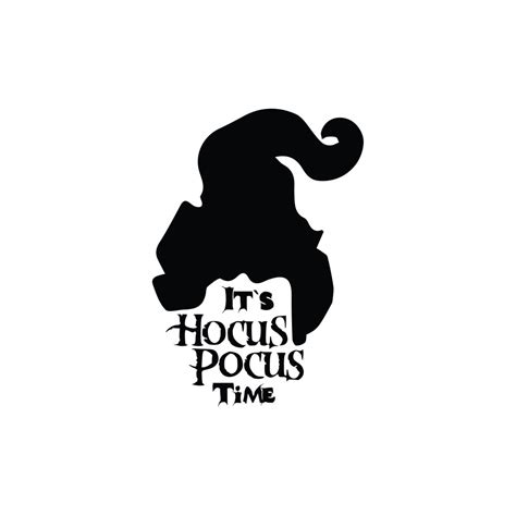 Black Silhouette Hat And Hocus Pocus Time Vector Text Freepng