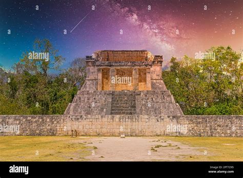 Temple Of The Bearded Man At The End Of Great Ball Court For Playing