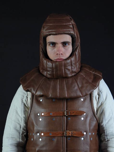 Leather padded medieval coif