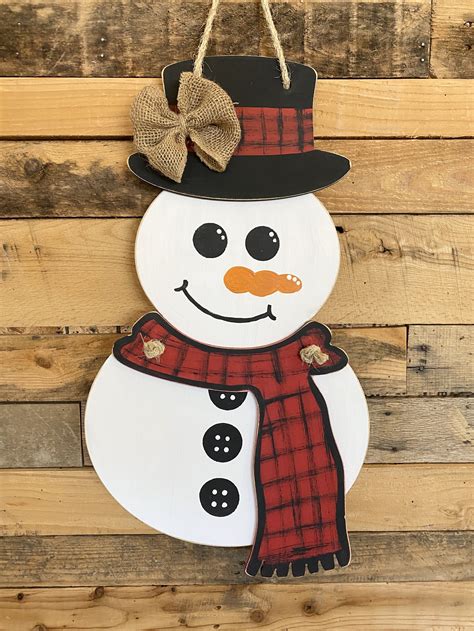 Three Piece Snowman Door Hanger The Makery