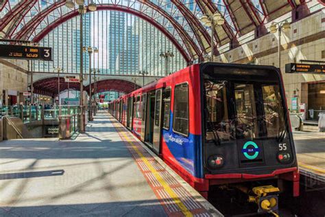 Canary Wharf DLR train station in Canary Wharf, Docklands, London, England, United Kingdom ...