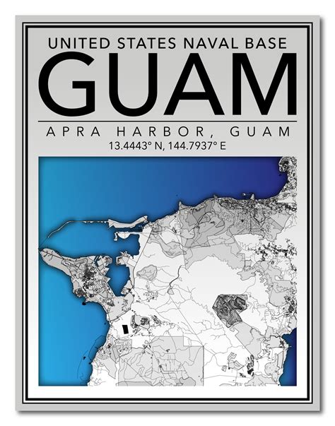 Wall Art Map Print of Naval Base Guam - Etsy