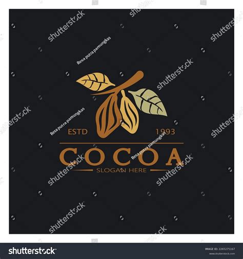 Cocoa Logococoa Beancocoa Treecocoa Branches Leaveschocolate Stock