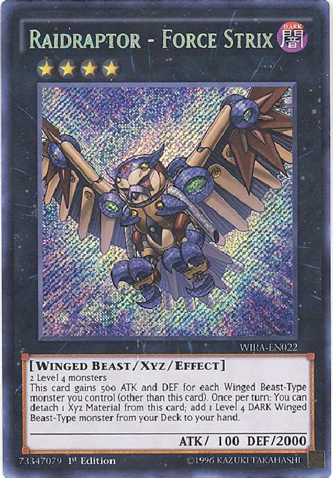 Yu Gi Oh Card Wira En Raidraptor Force Strix Secret Rare Holo