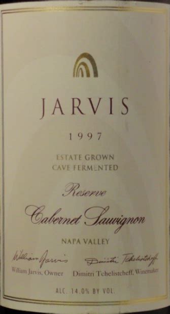 1997 Jarvis California Winery Cabernet Sauvignon Reserve Usa