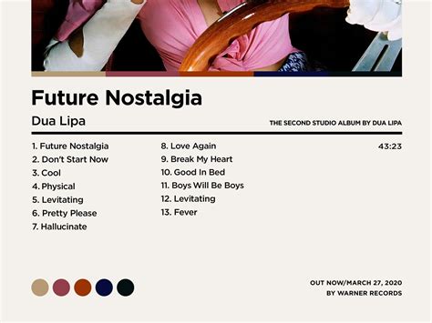 Future Nostalgia / Dua Lipa / Dua Lipa Tracklist / Future | Etsy