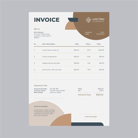 Free Vector Flat Law Firm Invoice Template