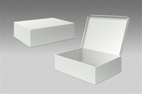 Premium Vector Realistic Packaging Boxes Open Blank Package White