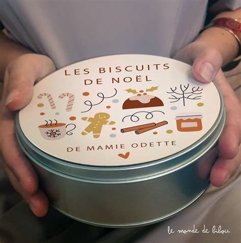 Boîte à biscuits de Noël personnalisée Le Monde de Bibou