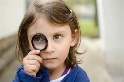 Cute Little Girl With Magnifying Glass Stock Photos Royalty Free Cute