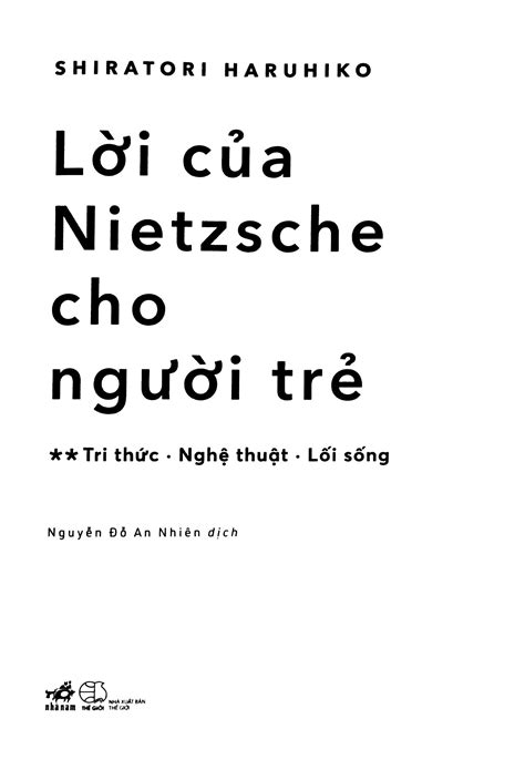 Lời Của Nietzsche Cho Người Trẻ Tập 2 Tri Thức Nghệ Thuật Lối