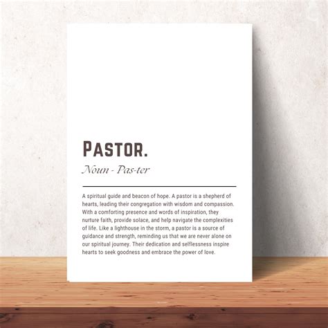 Pastor Definition Print Black White Minimal Wall Art Best Pastors