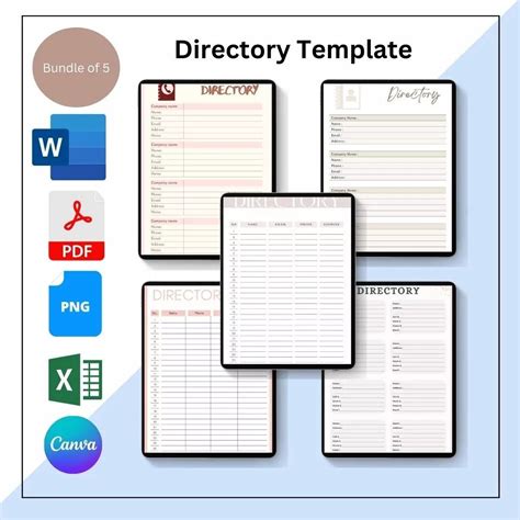 A Directory Template Is A Document That Contains A List Of Information