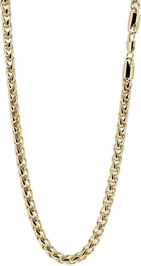 Collier homme plaqué or 24 carats Chaîne palmier pur Hip Hop Bling