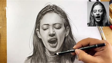 Girl Facial Expression Portrait Pencil Sketch Drawing How To Draw