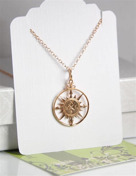 Compass Necklace Rose Gold Compass Necklace 18k Rose Gold