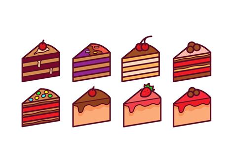 Cake Slice Vector Pack 150023 Vector Art at Vecteezy