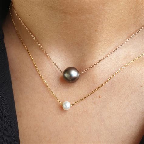 Black Tahitian Pearl Rose Gold Necklace Aurupt Jewellers