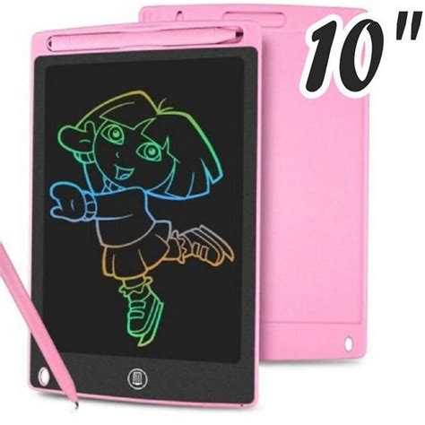 Lousa M Gica Lcd Tablet Digital Escrita Colorida Preto Rosa Azul