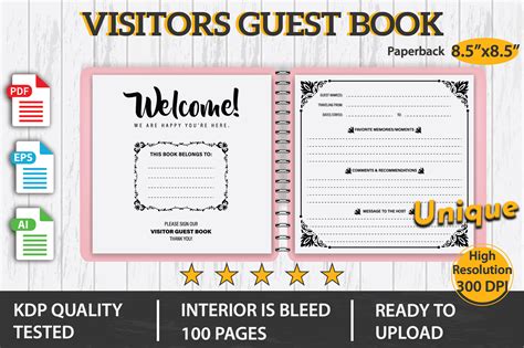 Visitors Guest Book Graphic By Handybooks · Creative Fabrica