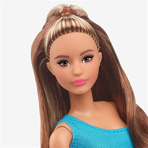 Barbie Looks Doll With Brown Hair Dressed In One Shoulder Pink And Blue