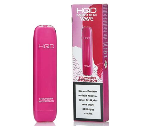 HQD 600 Wave Strawberry Watermelon Aroma Einweg E Shisha 20mg Nikotin