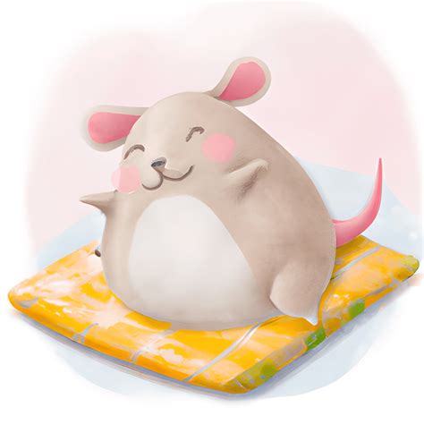 Cute Fat Rat on a Mat Adorable Nursery Art · Creative Fabrica