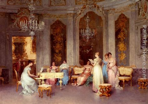 Francesco Beda Parlor Scene Painting Anysize Off Parlor Scene