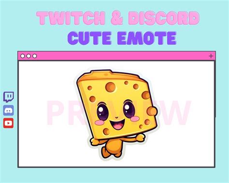 Cheese Head Cute Twitchdiscord Emote Etsy