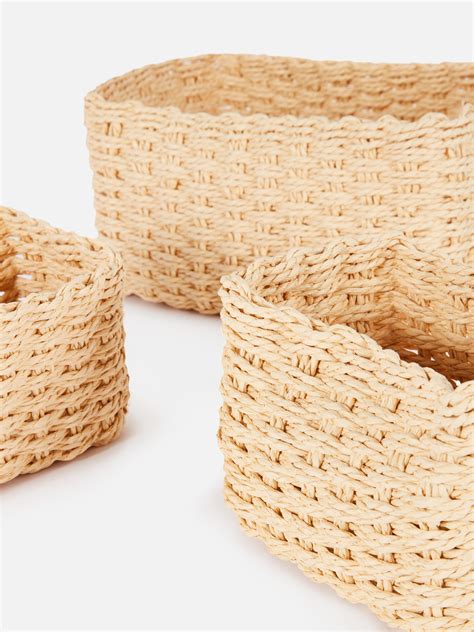 Natural Paper Rope Basket Set Primark